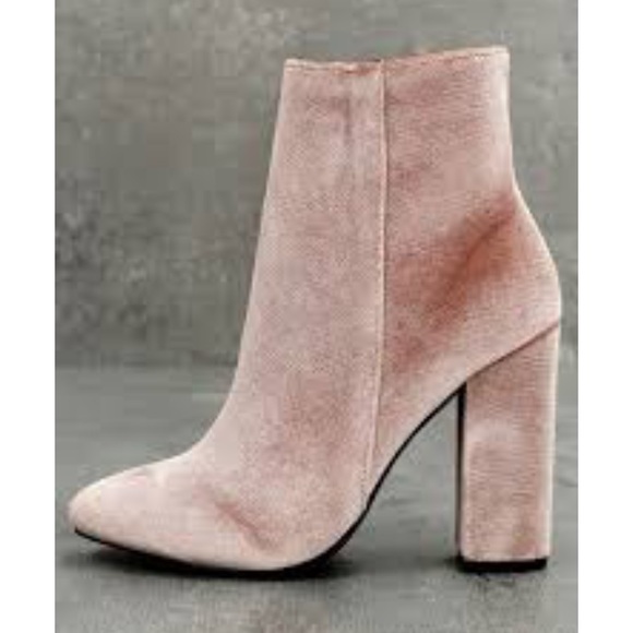 NWT Rooney Blush Velvet Ankle Booties - Picture 5 of 8